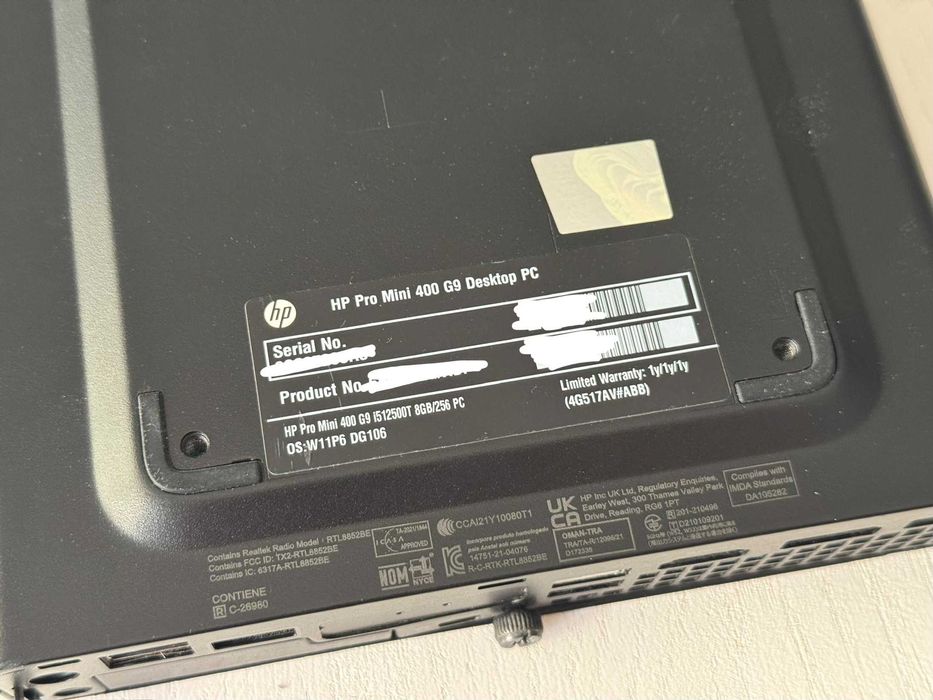HP Pro Mini 400 G9 i5-12500T 8GB RAM și M.2 256GB