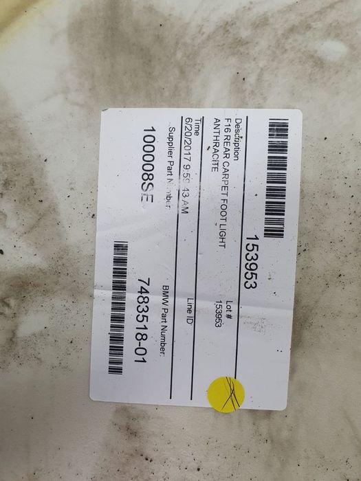 Mocheta podea interior 7483518-01 BMW X6 F16  [din 2014 pana  2020]