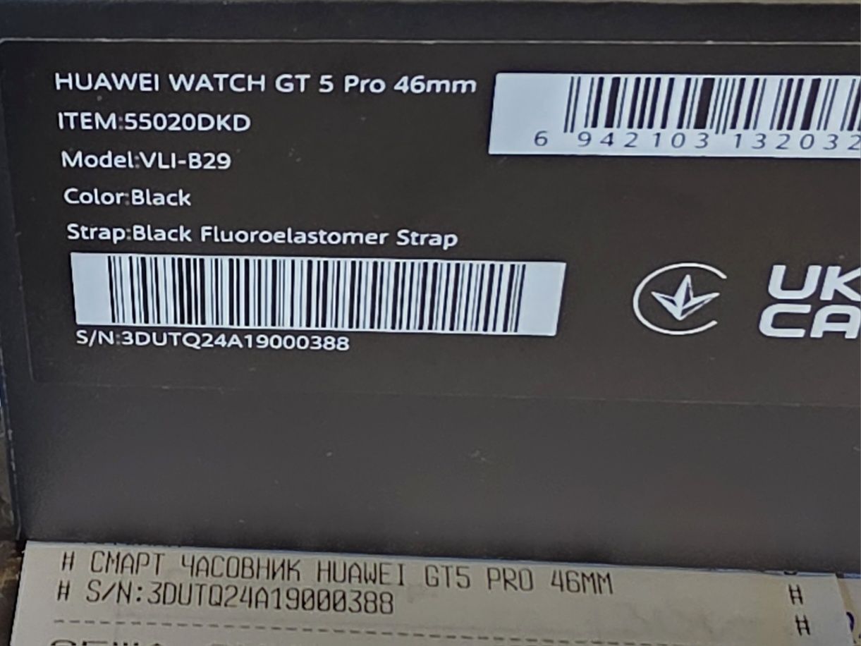 46mm Huawei watch GT 5 PRO Гаранция VIVACOM 2026 BLACK