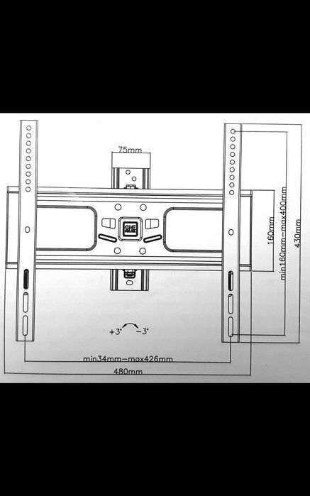 SUPORT TV pentru perete adecvat pentru televizoare plate NOU - 110 Lei
