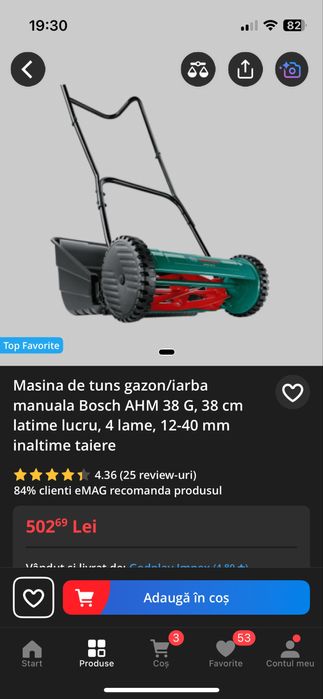 Masina de tuns gazon/ iarba manuala Bosch