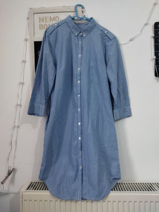 Cămașă office lunga tip rochiță Zara dama mărimea S-36