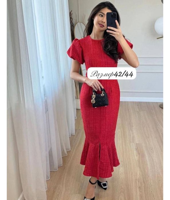 Красное платье платье