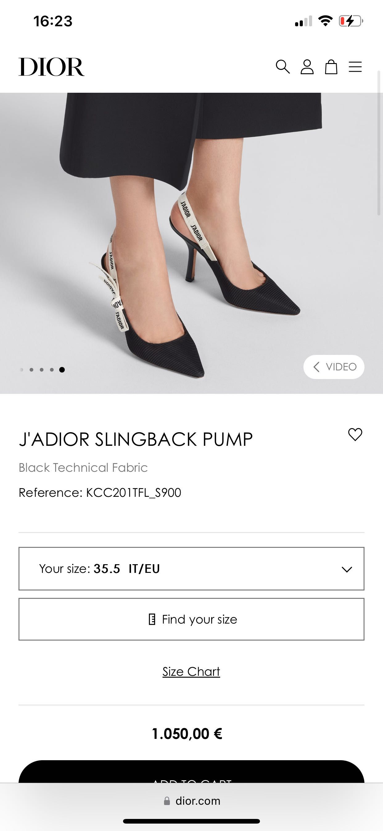 Dior slingback pump originali