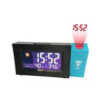 5 в1 Часы влагомер термометр будильник лазер проекция время гигрометр