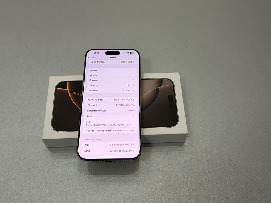 Iphone 16 Pro Max, 256 gb, Desert Titanium