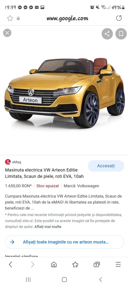 Masinuta electrica unicat ! VW ARTEON
