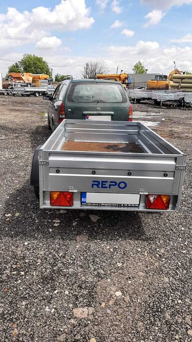 Remorca 750 kg auto mono-ax REPO usoara, noua, garantie, carte RAR