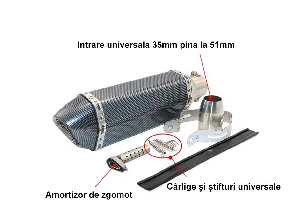 Toba Spor Moto ATV Evacuare Finala Tip Akrapovic Tobe Carbon Ornamente