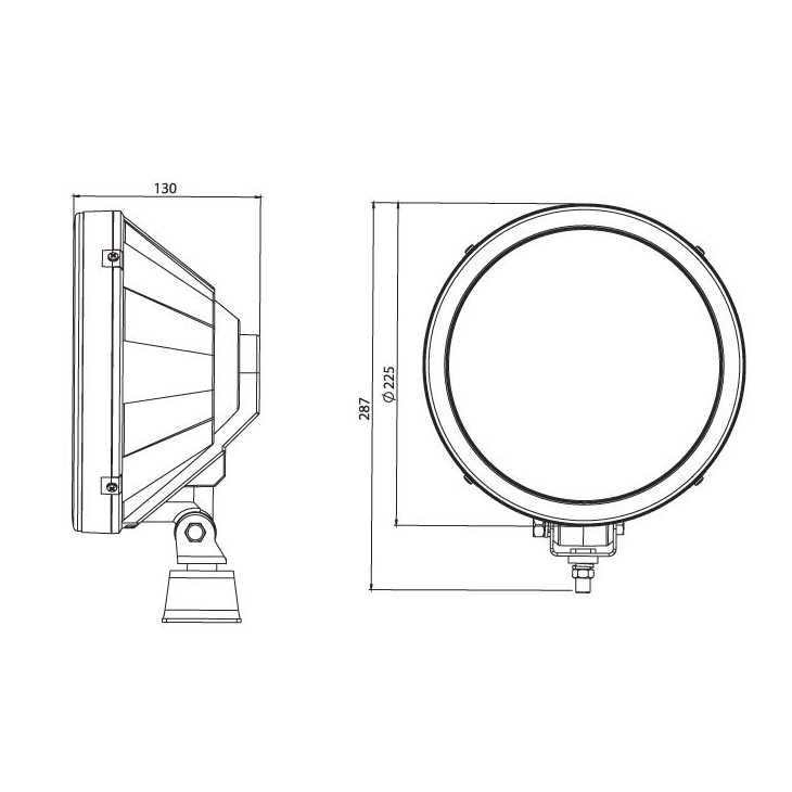 Халоген/фар с LED габарит,дневна светлина 12-24V, крушка 12V H1 /черен