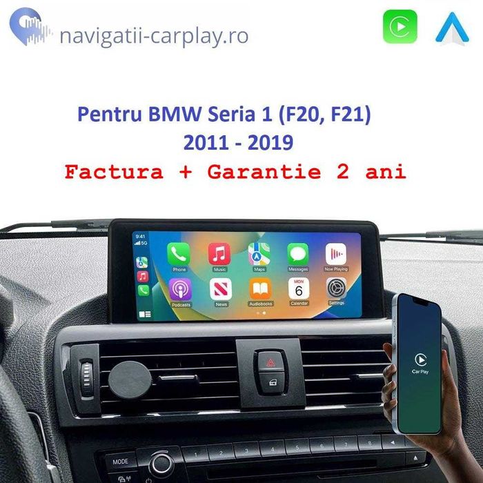 Ecran mare BMW seria 1, 3, 4 cu touchscreen, CarPlay și Android Auto