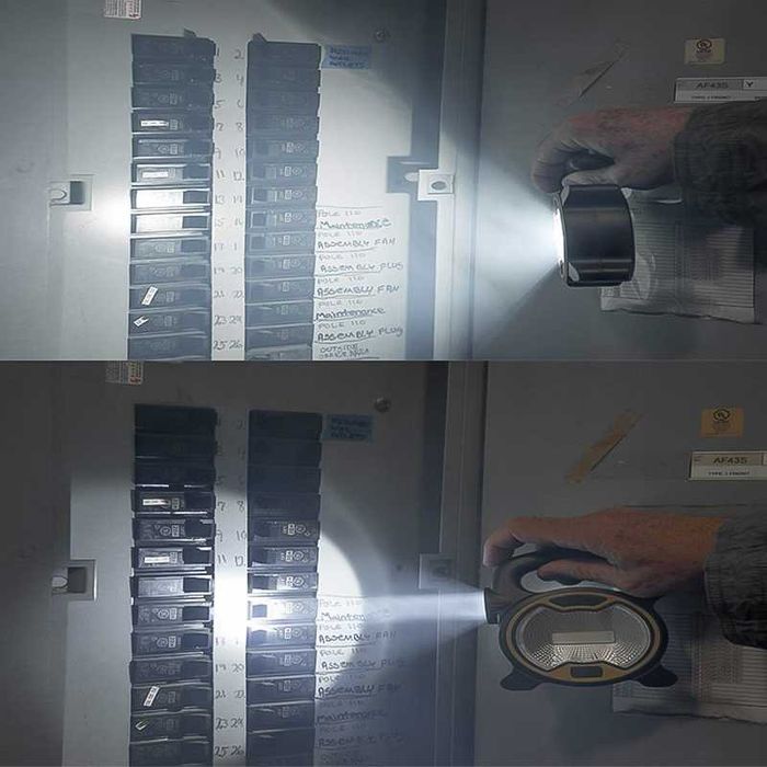 Мощен фенер с LED осветление с батерии, ръчна лампа водоустойчива