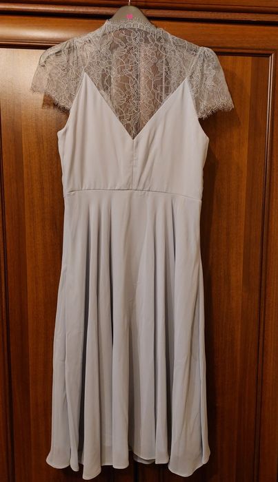 Rochie de ocazie, babydoll, decolteu in V si insertii  dantela