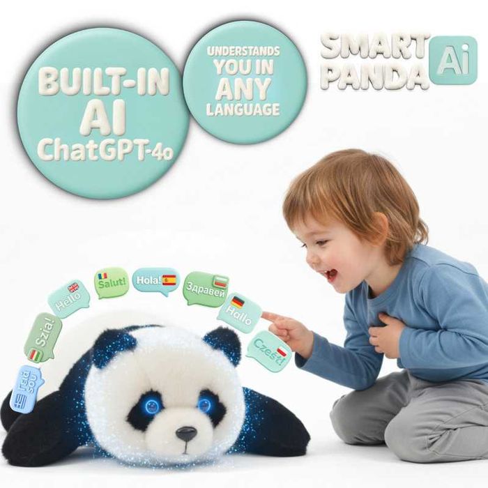 Интерактивна говореща плюшена панда AI PANDA – умна играчка за деца