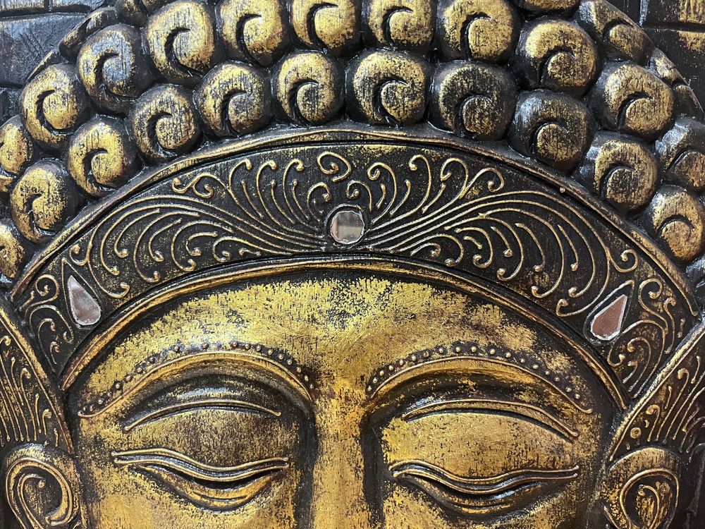Антикварен  златен Буда панел