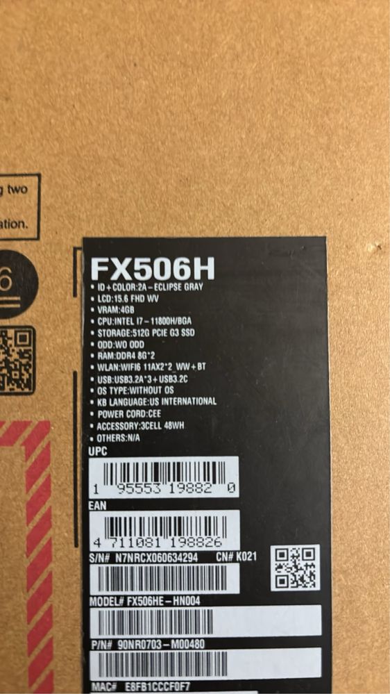 Asus tuf gaming f15