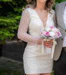 Rochie perle & paiete cununie/nunta XXS-XS
