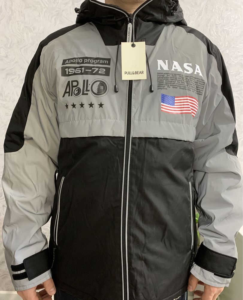 Модная весенняя куртка NASA, светоотражающая (новая)
