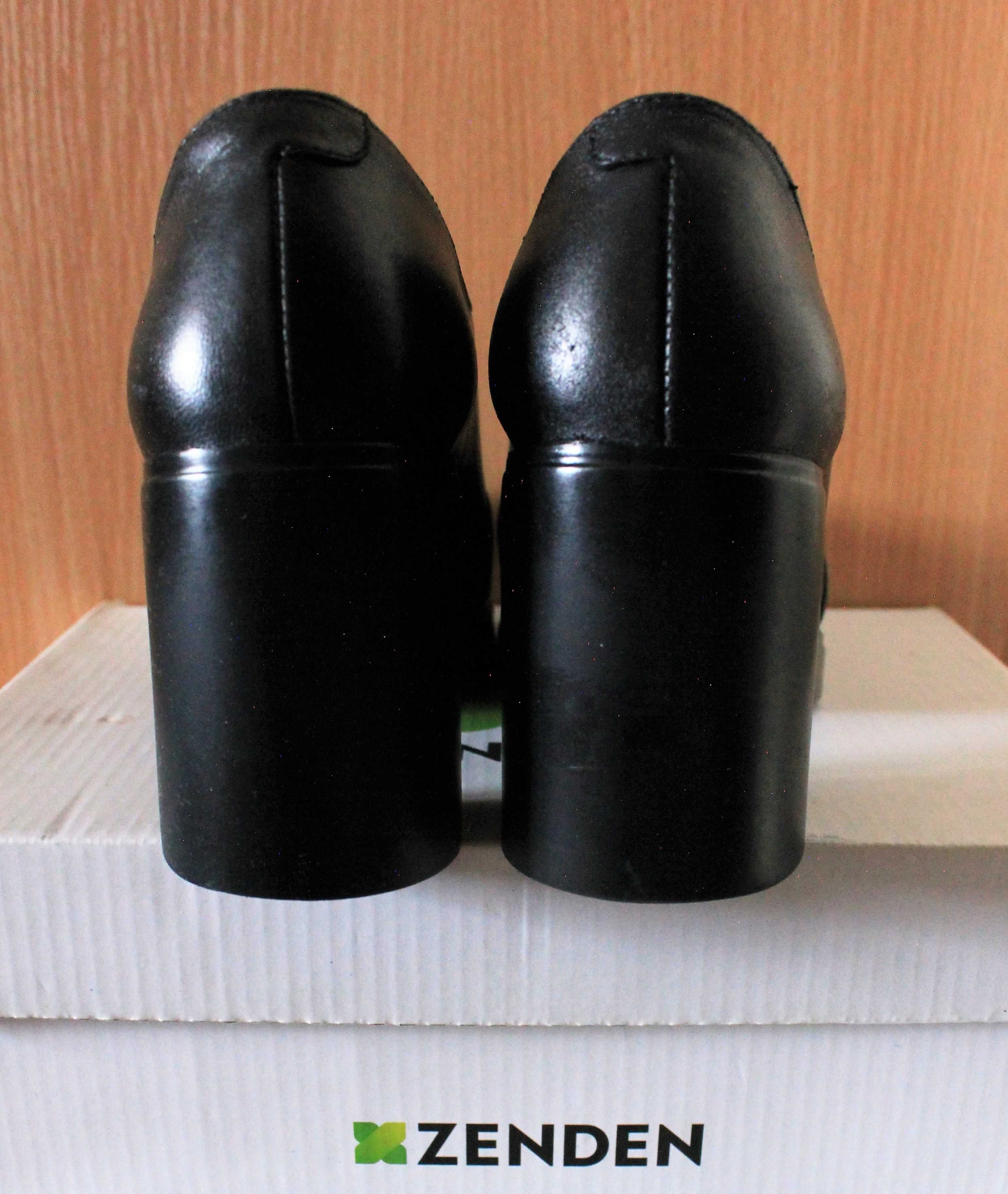 Туфли-ботильоны чёрные женские из натуральной кожи