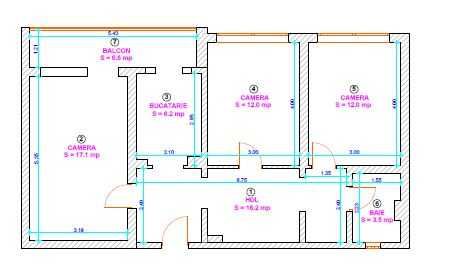 Ap 3 camere decomandat - M Viteazul