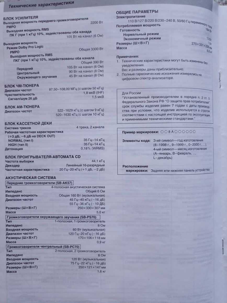 Panasonic SA-AK57