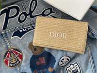Dior Нов оригинален сламен клъч чанта