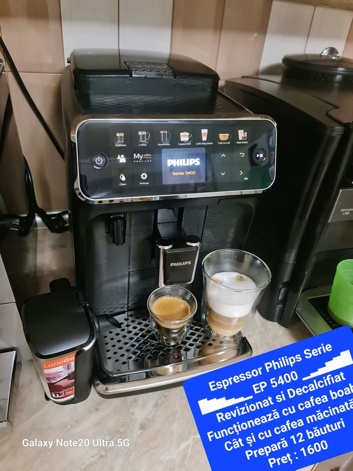 Espressor Philips Serie EP 5400
Revizionat si Decalcifiat
Funcționează