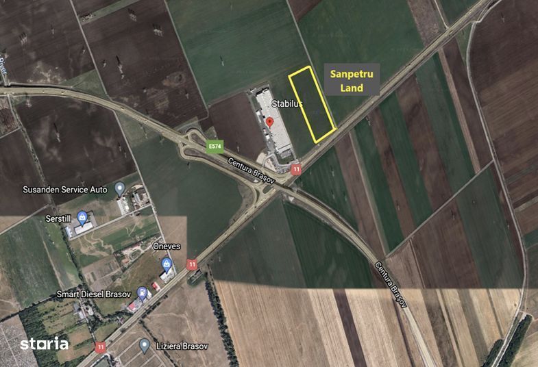 Teren intravilan 41.476 mp Sanpetru DN 11 Centura Brasov -Tg. Secuiesc