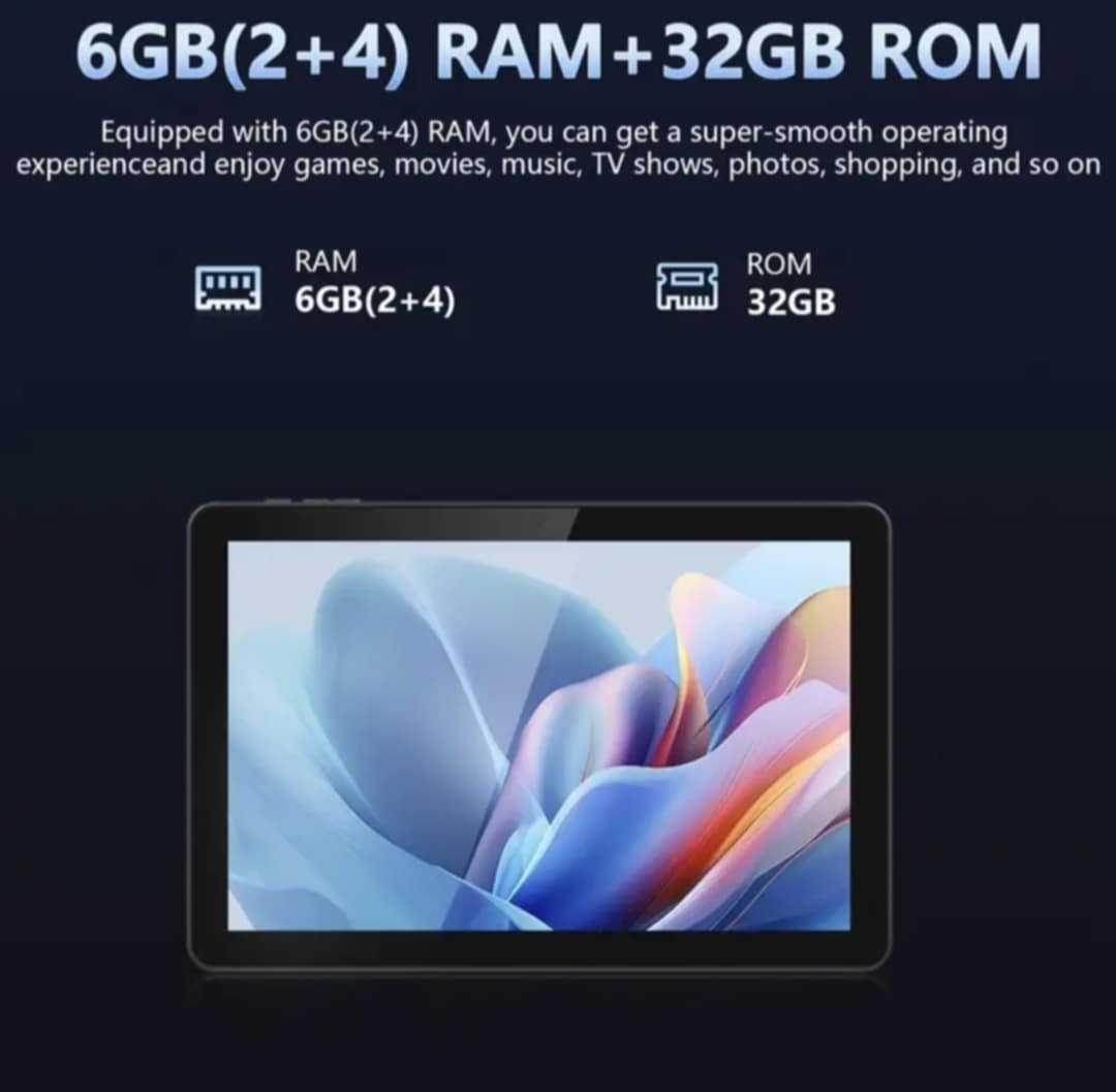 ЧИСТО НОВ Android 13 таблет | 6GB(2+4) + 32GB ROM | GPS, FM, 6000mAh