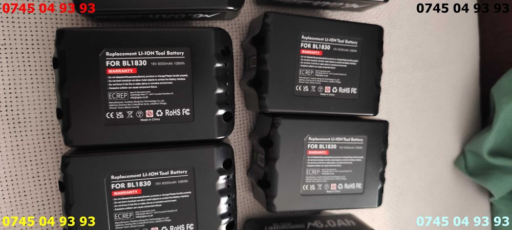 acumulator baterie pentru makita 18v 6A 6000mA cu sina  NOI cu proba