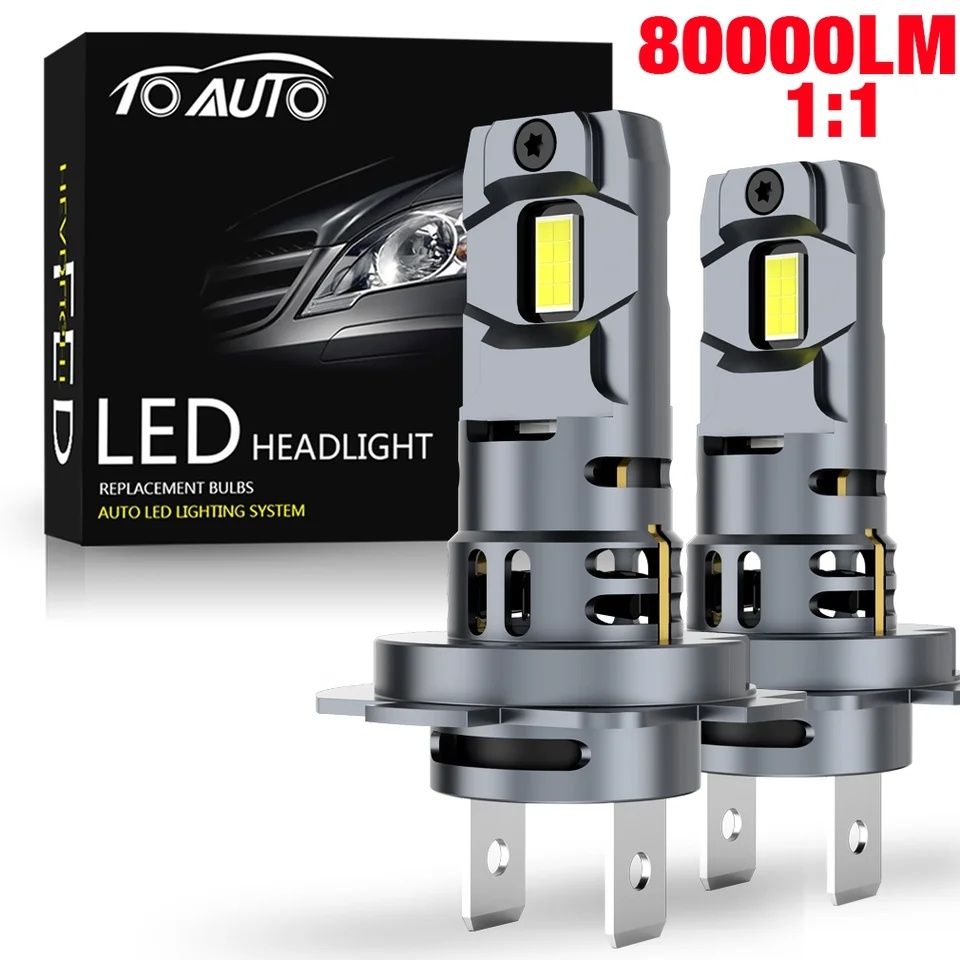 H7 Set Becuri Led Lumina alba 500 % cu răcire integrata efect xenon