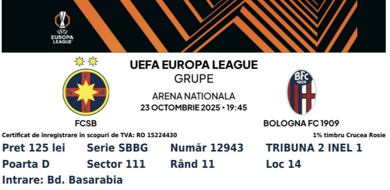 Bilete FCSB - Bologna