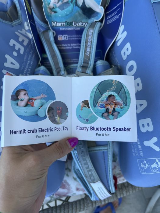 Colac de înot pentru bebeluși ne-gonflabil + copertina UPF50+