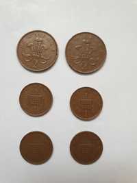Rare:2p and 1 p(New Pence),set of 6 coins