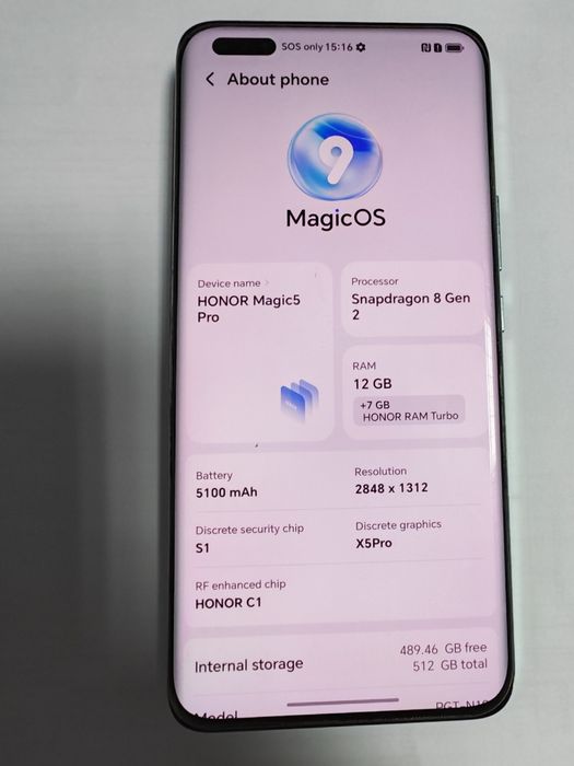 Honor magic 5 pro 12GbRam 512Gb памет Green