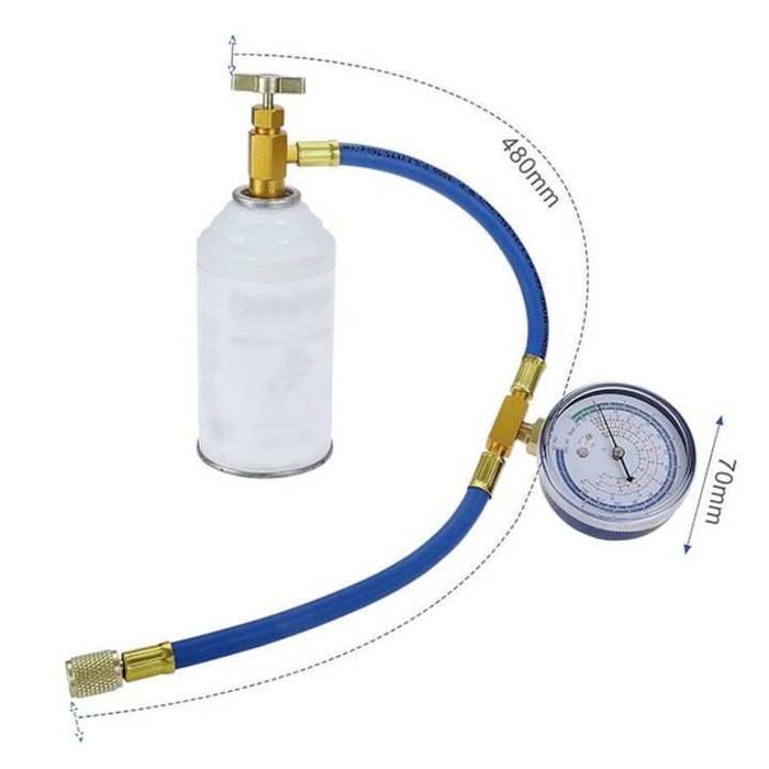Kit reincarcare freon frigider,valve piercing,manometru color,nou