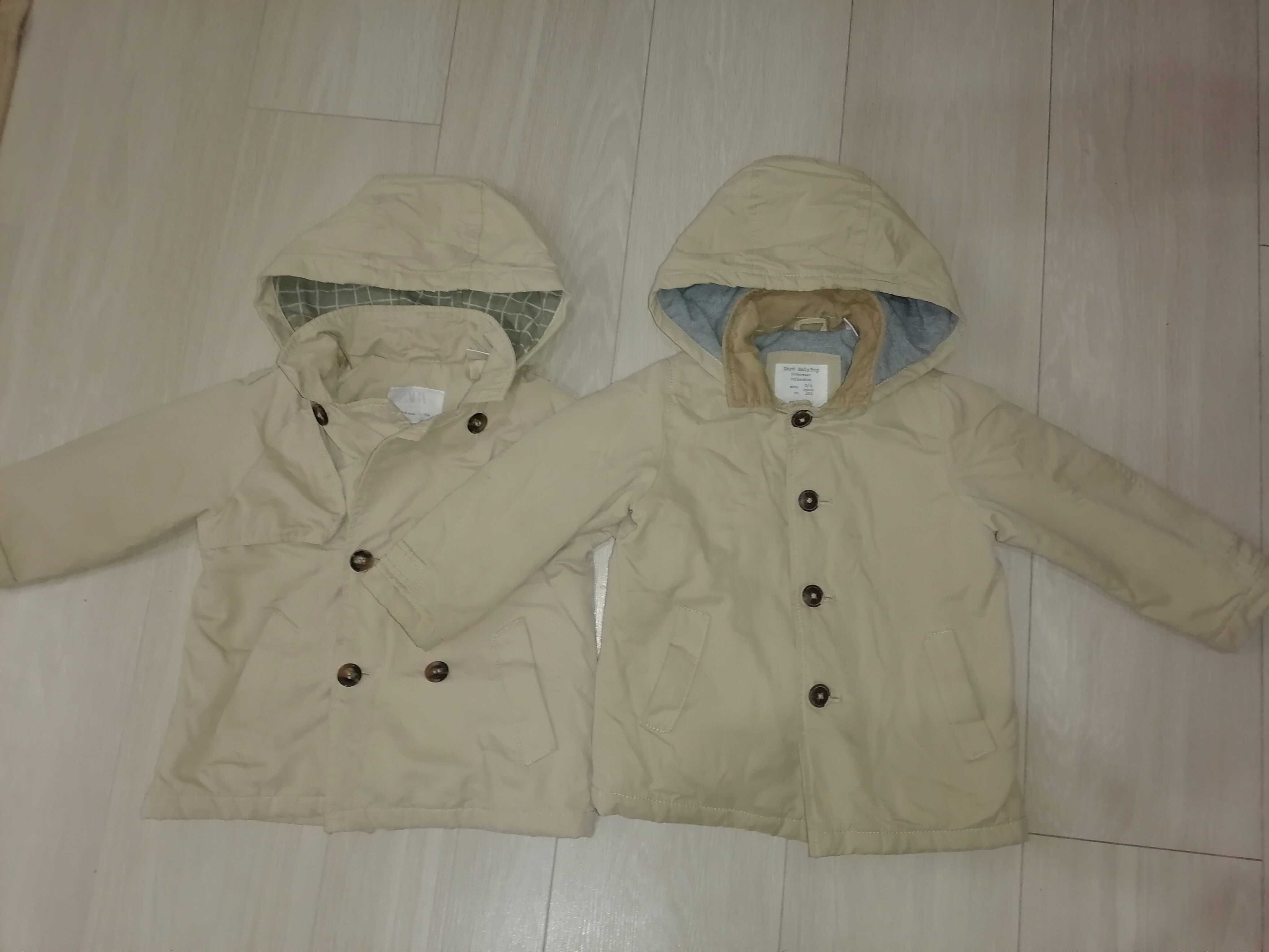 Бежевые модные куртки демисезонные утеплённые на 2-3 года (zara)