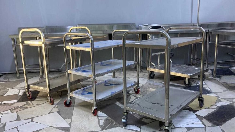 Тележки сервировочные двойные/тройные из нержавейки