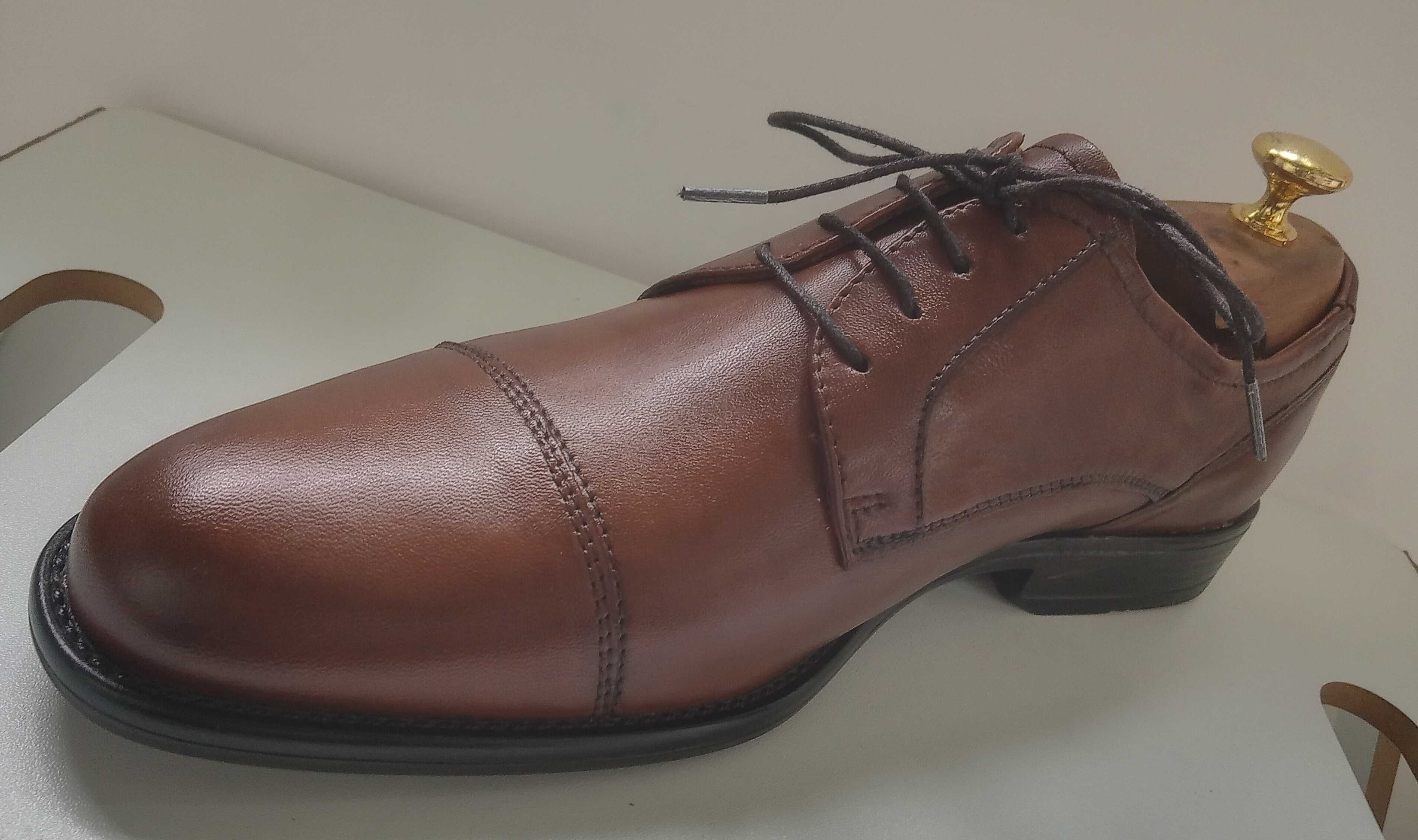 Pantofi derby cap toe Sapato & Gianini 41 41.5 piele naturala moale