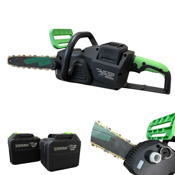 Немска акумулаторна резачка STAHLMAYER 72V 8Ah – 16" шина, 2 батерии
