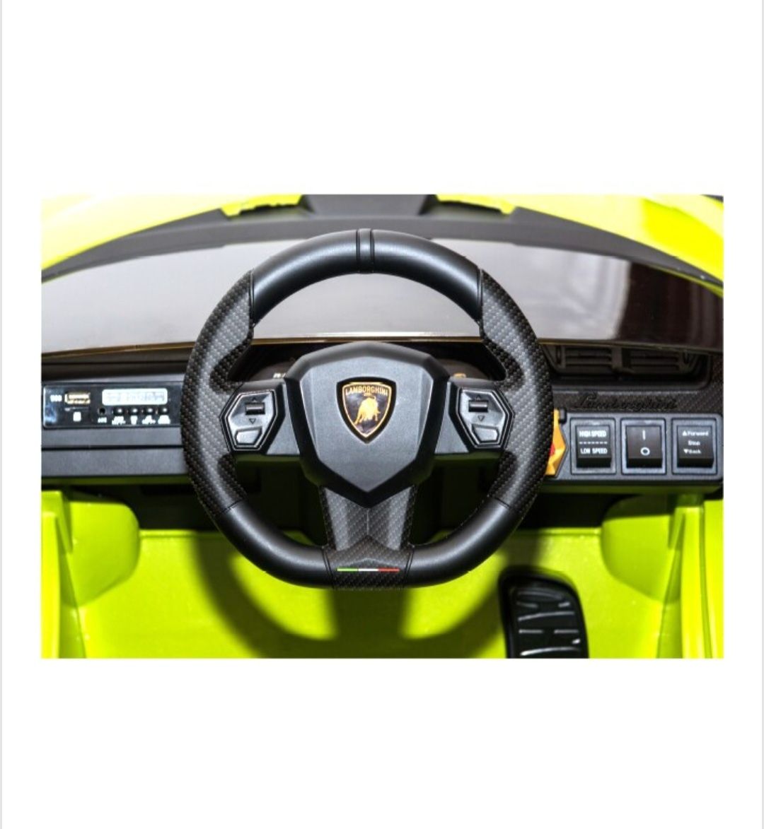 Masina electrica 12V cu roti EVA și scaun din piele Lamborghini Sian