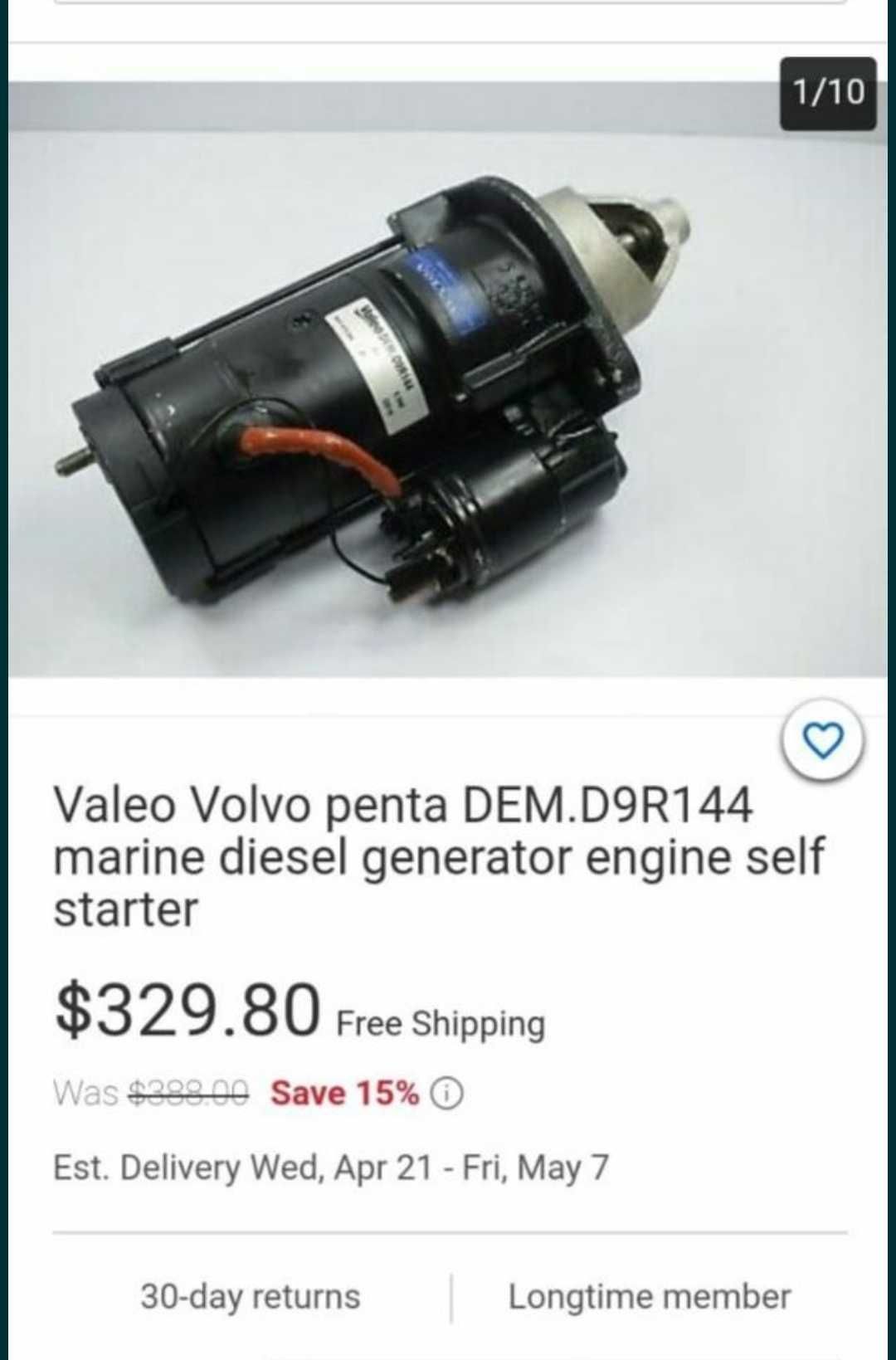 Electromotor Valeo D9R144 Volvo Penta si OMC