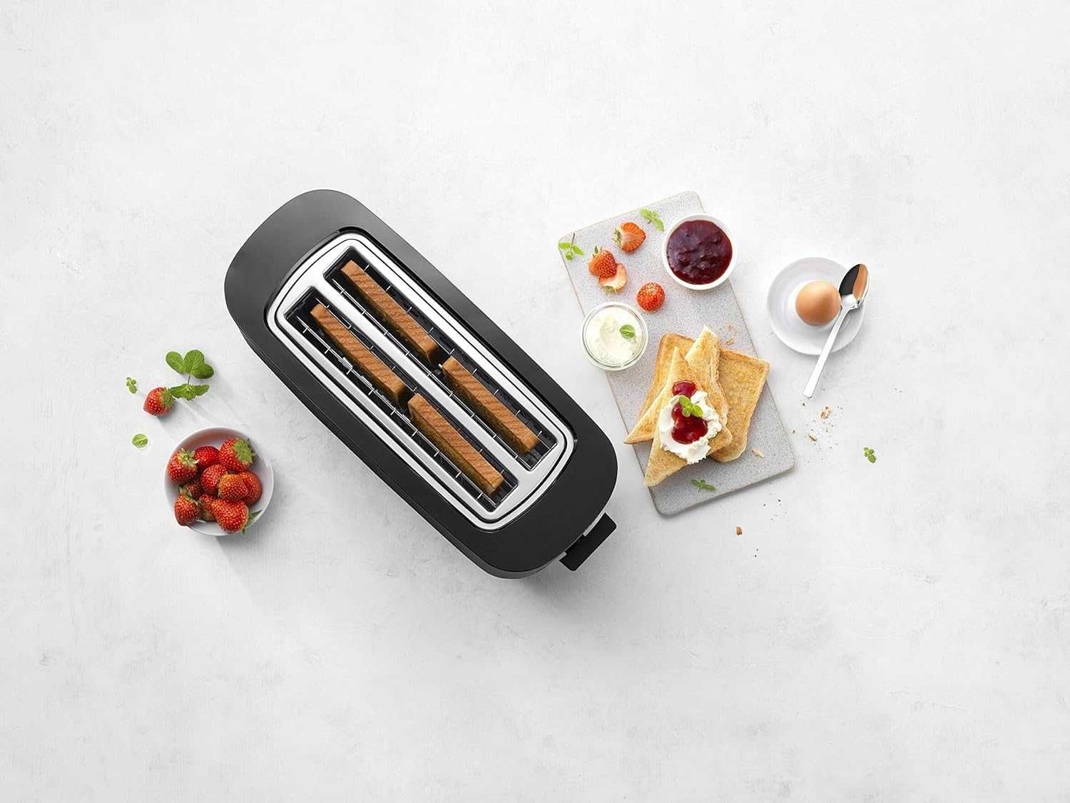 Голям тостер ZWILLING Enfinigy 53009-002 Черен, 4 филии, лек ДЕФЕКТ