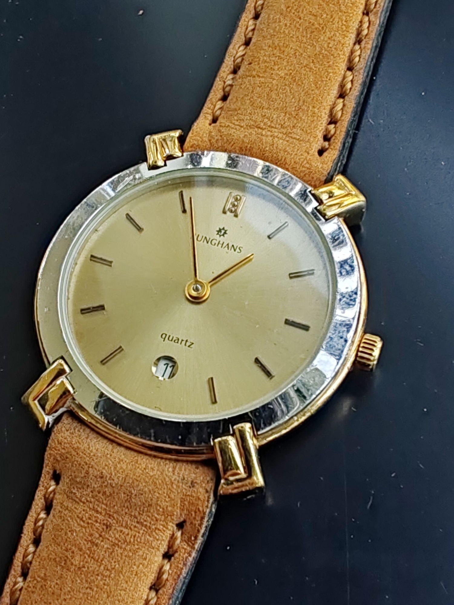 Ceas Junghans Calendar Quartz ETA cu 7 rubine - 27 mm - Dama