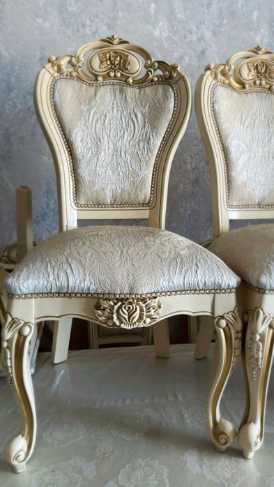 Стол и стуль Джаконда беживый глянецовый Эра Мебебель