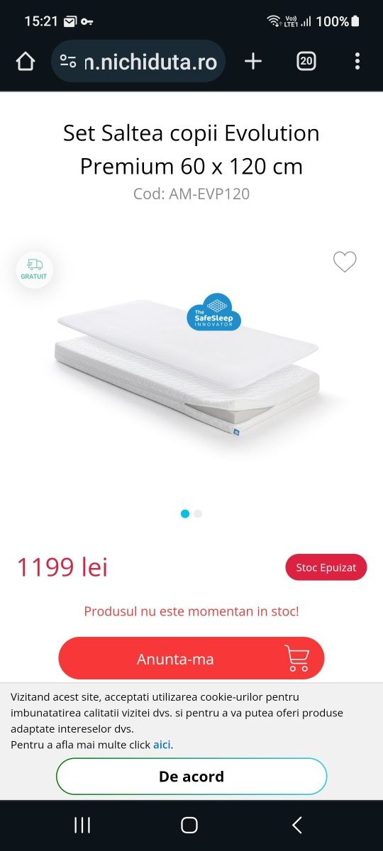 Patut copii ikea + saltea EVOLUTION PREMIUM aerosleep