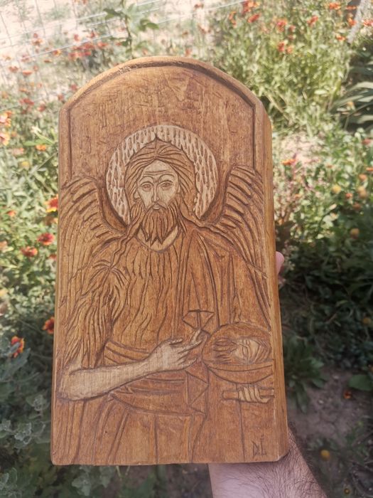 Icoana sculptata în lemn Sf. Ioan Botezătorul