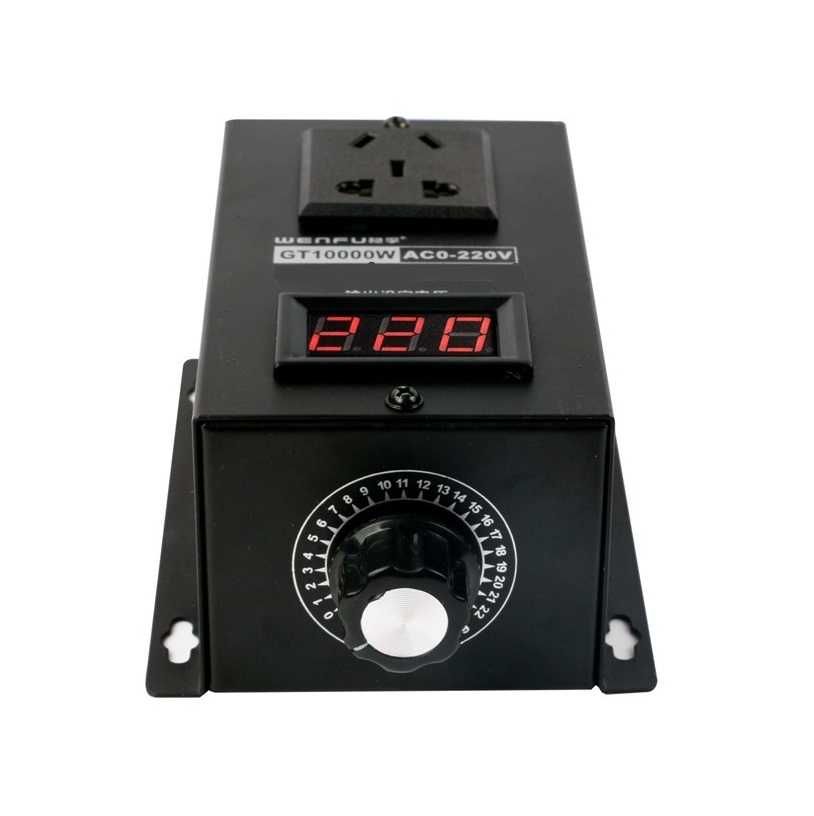 Variator tensiune 220V AC 10000W Regulator turatie motor cu voltmetru