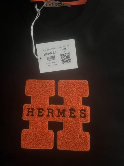 Bluza Hermes negru cu semn brodat