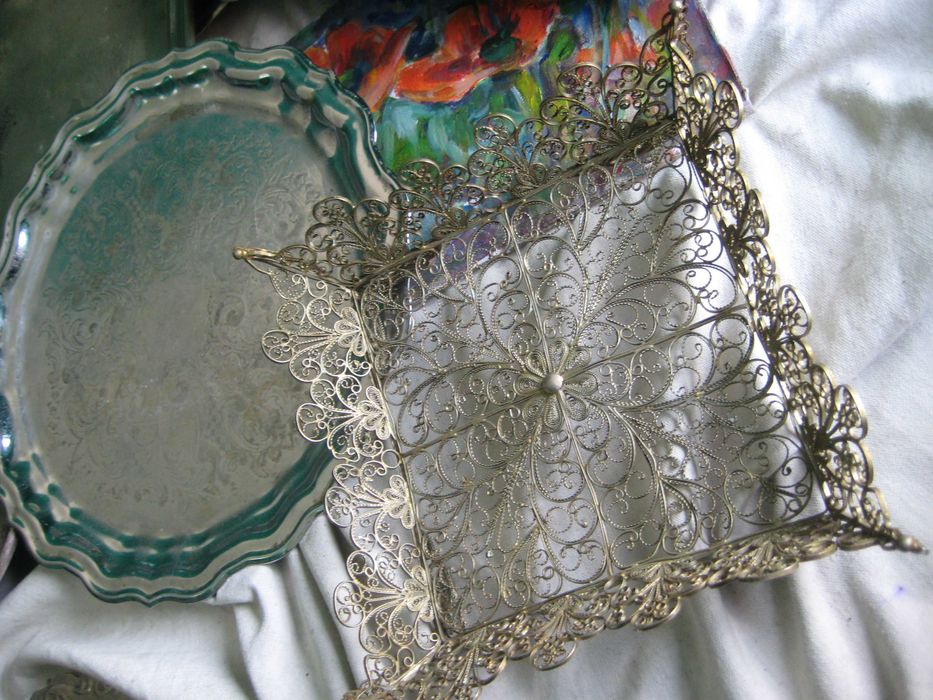 Подносы СССР Мельхиор С Клеймами СССР Большие для самовара